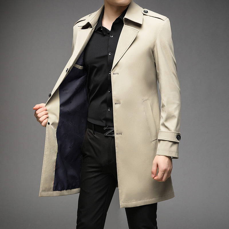 Men's Mid-length Trench Coat