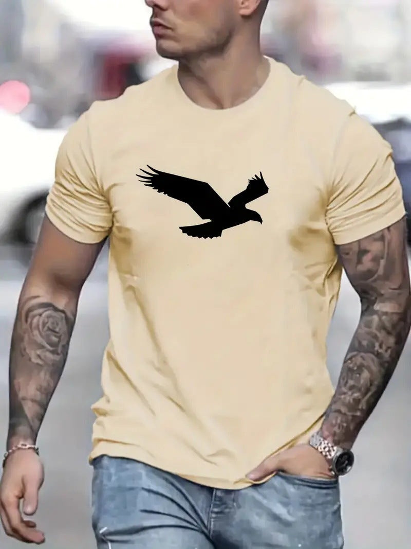 Eagle Solid Color Men's Casual Short-sleeved T-shirt