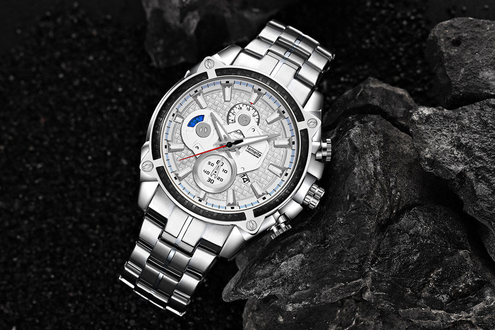 Men's Luminous Waterproof Stainless Steel Quartz Watch