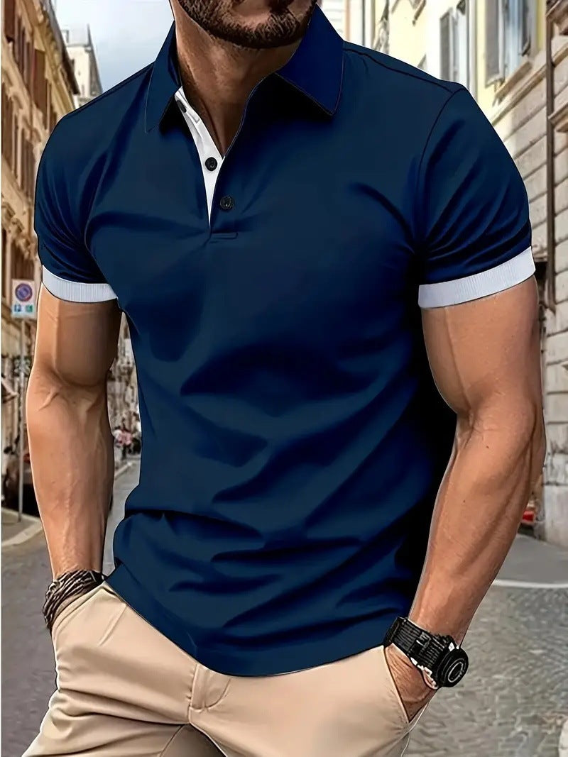 Men's Polo Solid Color Lapel Short Sleeve Shirt