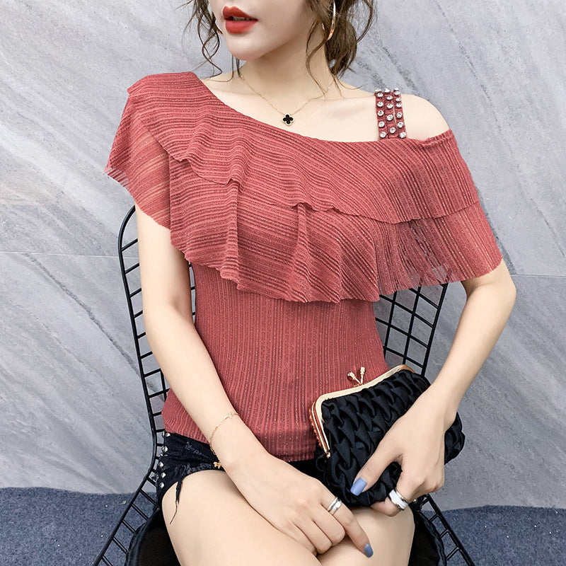 Ruffled Shoulder Top