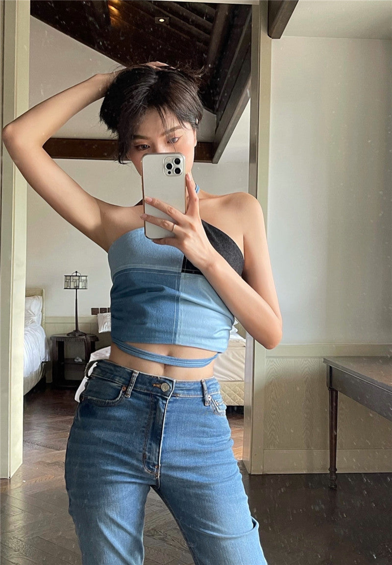 Top Halter-neck Short Sling Beauty Vest