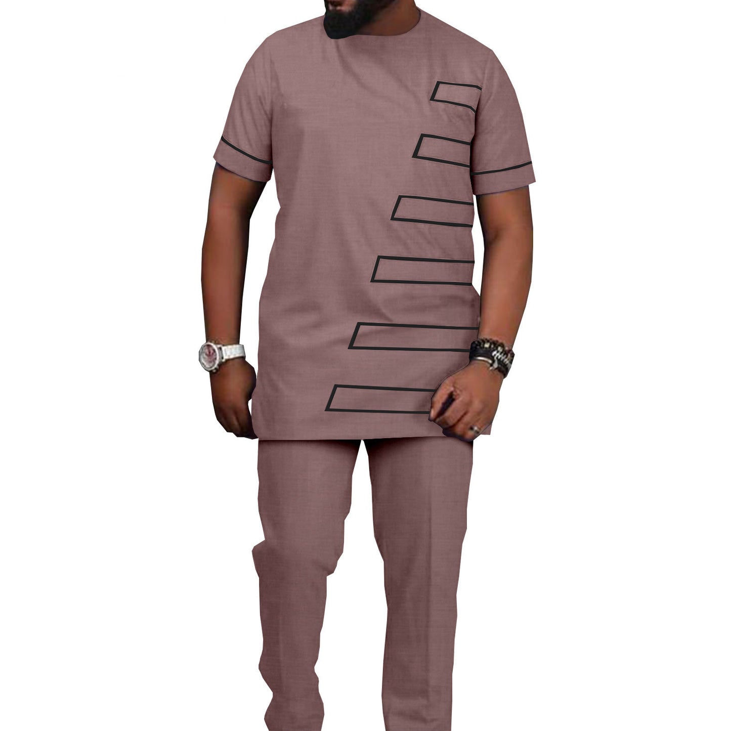 Shirt & Pants Set African Ethnic Batik Men's Casual Fit