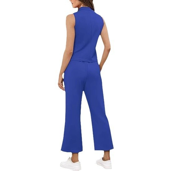 Sleeveless Top & Wide Leg Cropped Pants Set