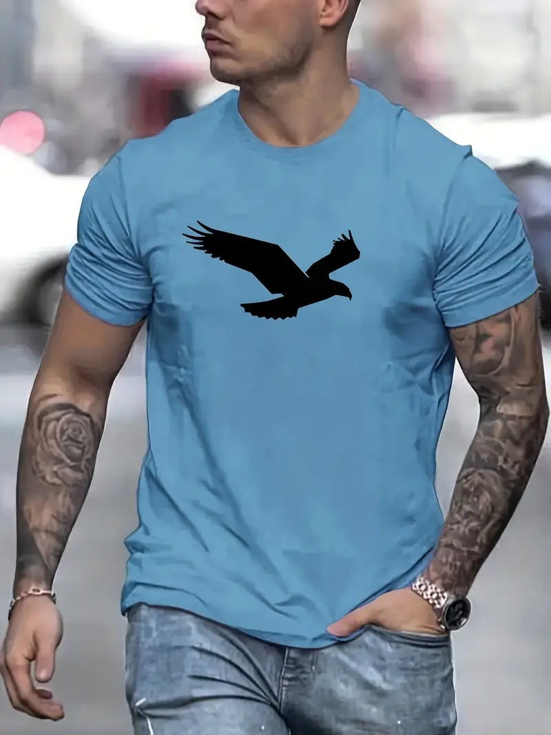 Eagle Solid Color Men's Casual Short-sleeved T-shirt