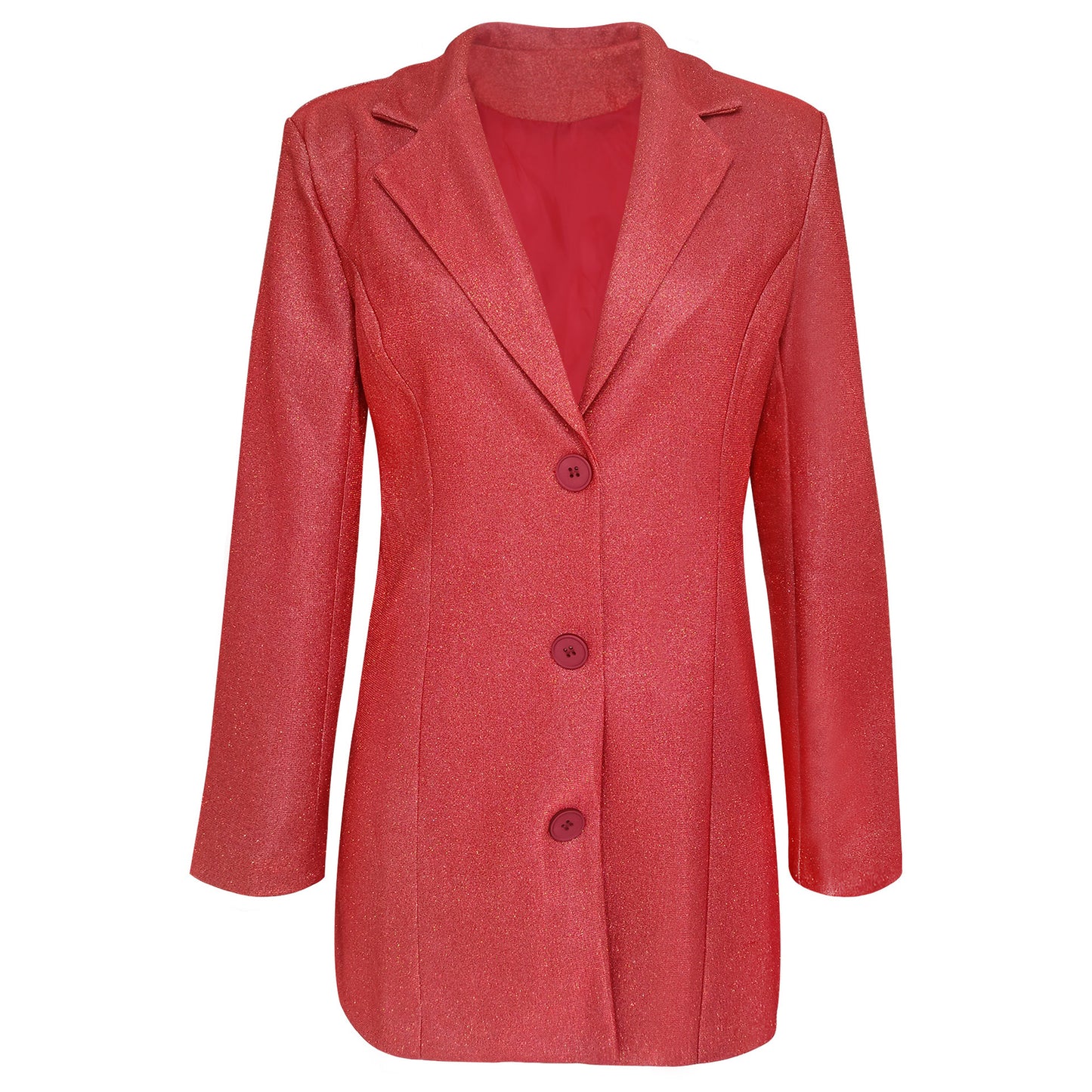 Women's Shimmer Color Casual Slim Suit Jacket