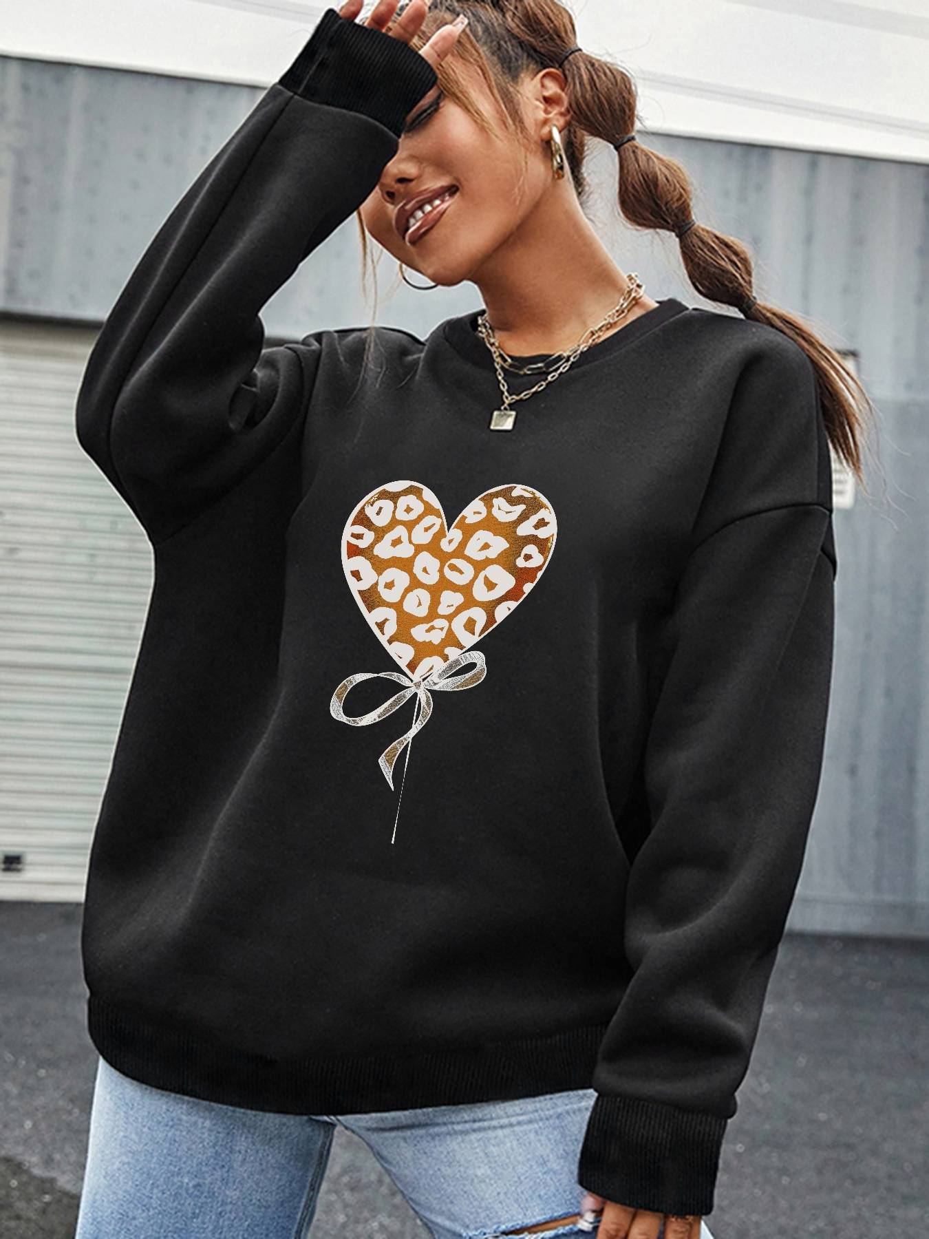 Women's Leopard Heart Top