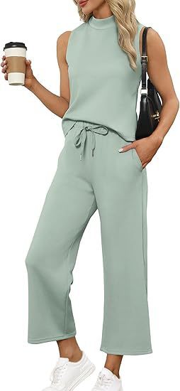 Sleeveless Top & Wide Leg Cropped Pants Set