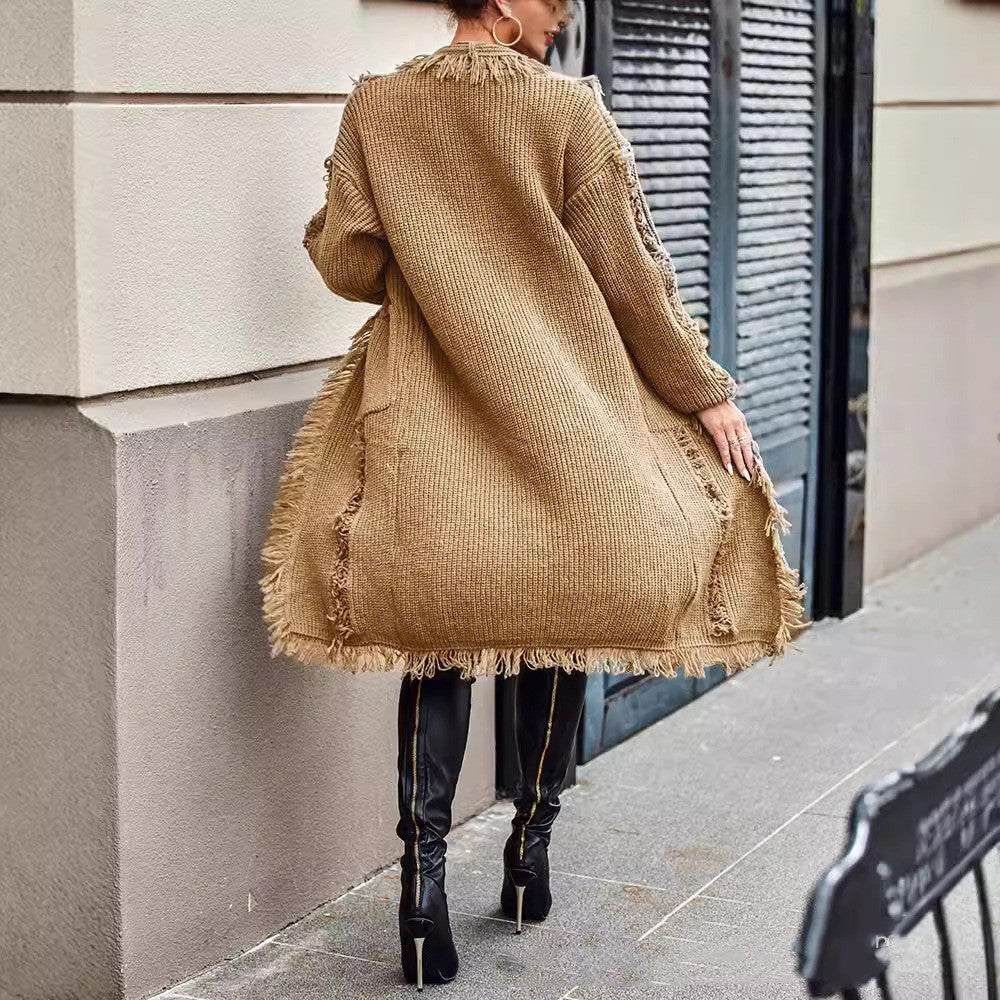 Knitted Tassel Coat