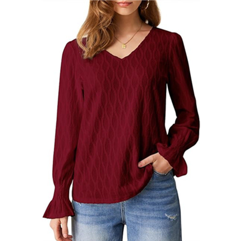 V-neck Long Sleeve Top