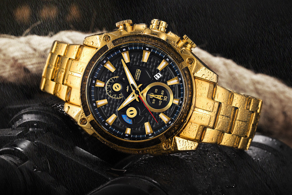 Men's Luminous Waterproof Stainless Steel Quartz Watch