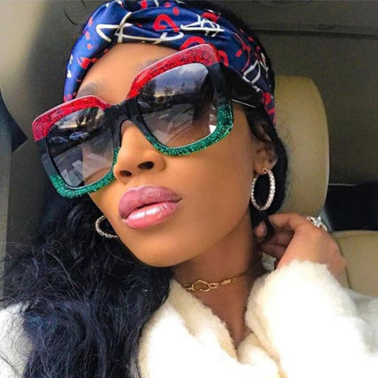 Colorful Glitter Sunglasses Retro Sunglasses