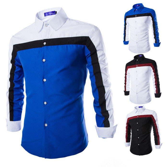 Men's long-sleeved business casual shirt
