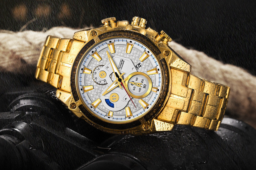 Men's Luminous Waterproof Stainless Steel Quartz Watch