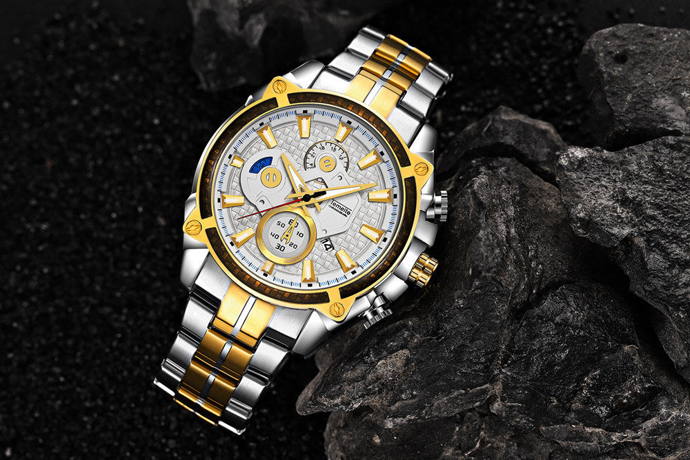 Men's Luminous Waterproof Stainless Steel Quartz Watch