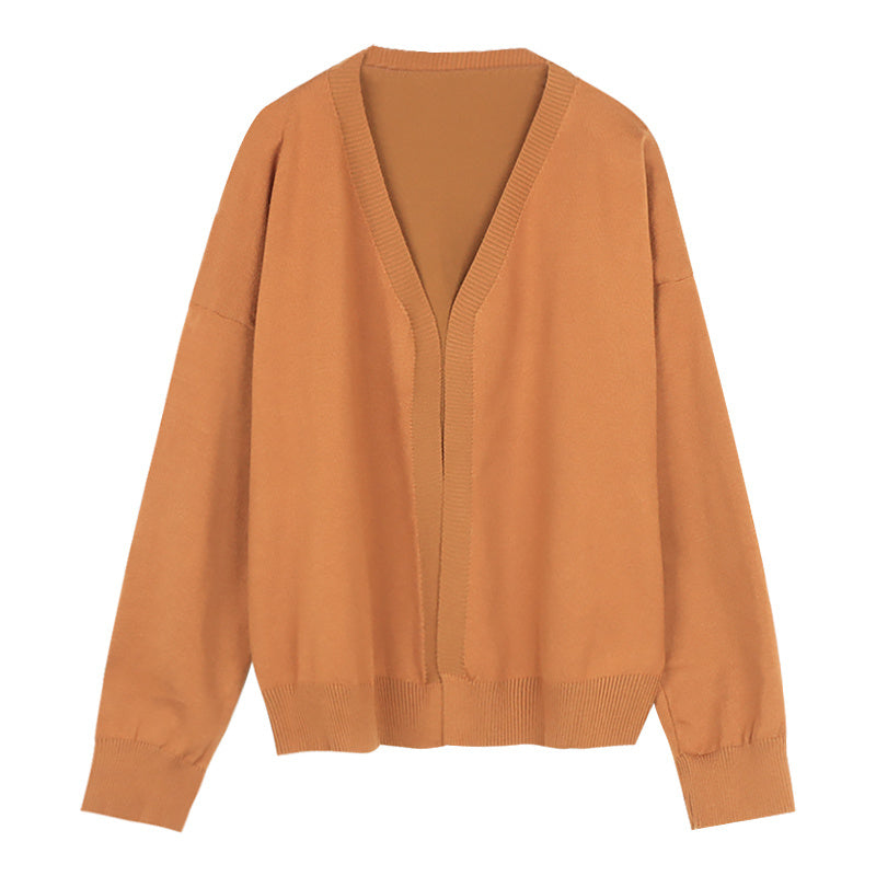 Women's Vintage Knitted Sweater Checkerboard Camisole Two Piece Set