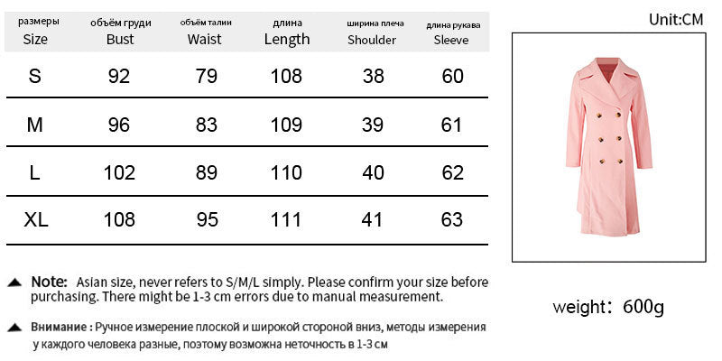 Powder Pink Pocket Trench Coat