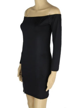 Off Shoulder Zipper Bottom Dress