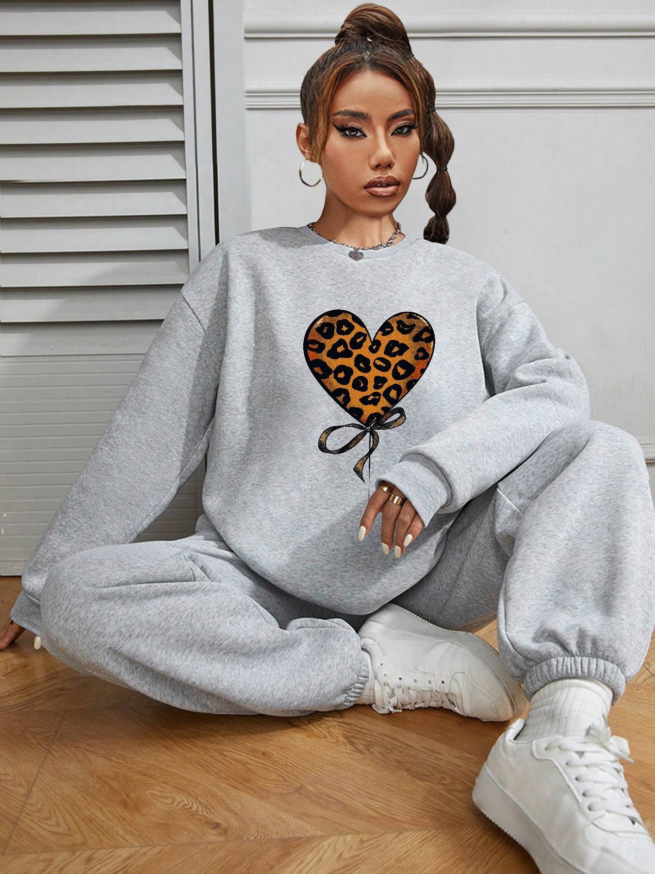 Women's Leopard Heart Top