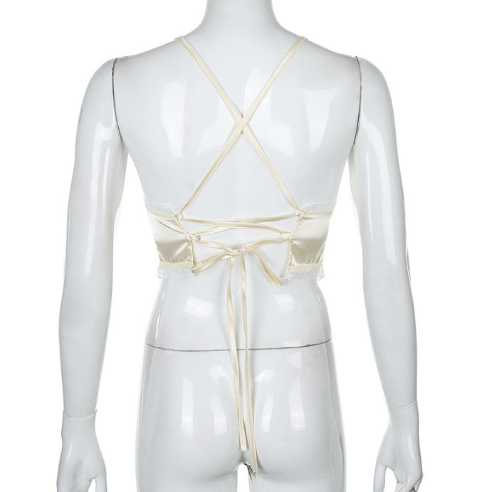 Sexy Lace Satin V-neck Camisole