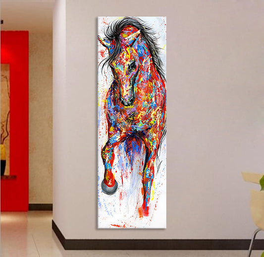 Watercolor Horse Canvas Painting