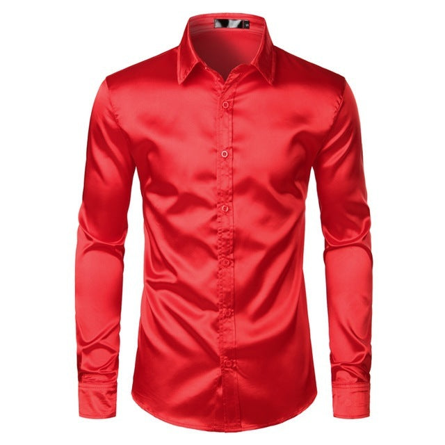 Men's Satin Style Dress Shirts