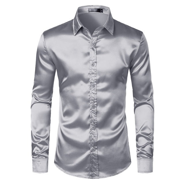 Men's Satin Style Dress Shirts