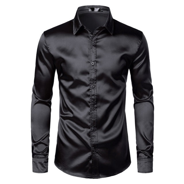 Men's Satin Style Dress Shirts