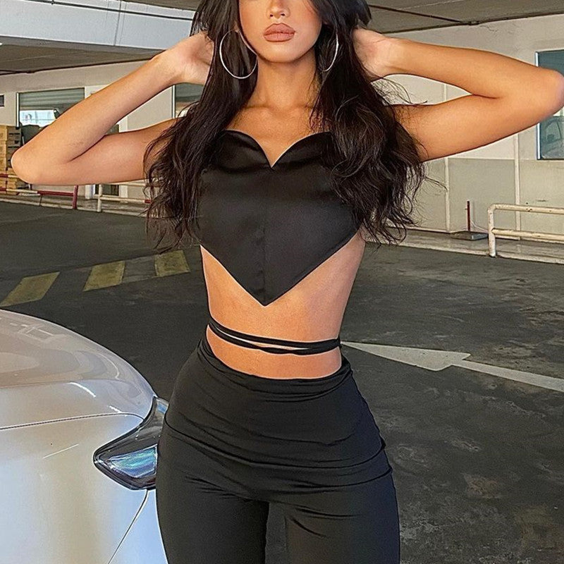 Sexy V-neck Heart Halter Camisole