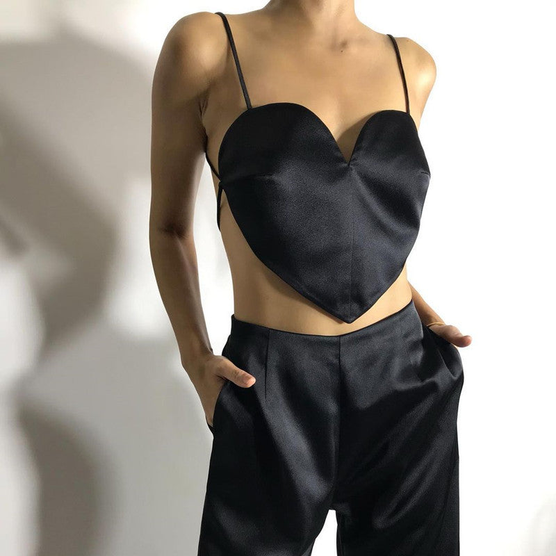 Sexy V-neck Heart Halter Camisole