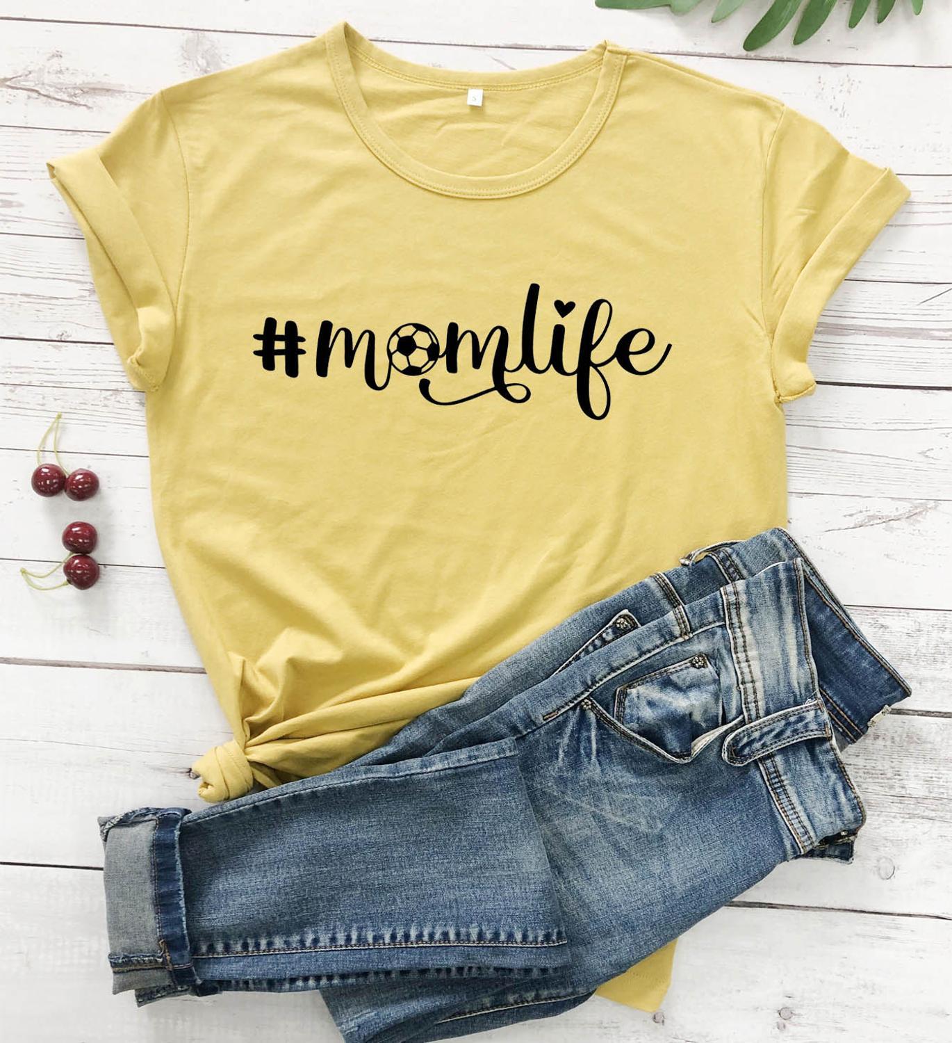 (#Mom-Life) Short-sleeved Round Neck T-shirt