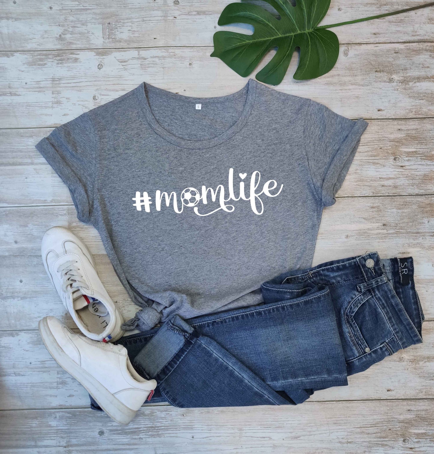 (#Mom-Life) Short-sleeved Round Neck T-shirt