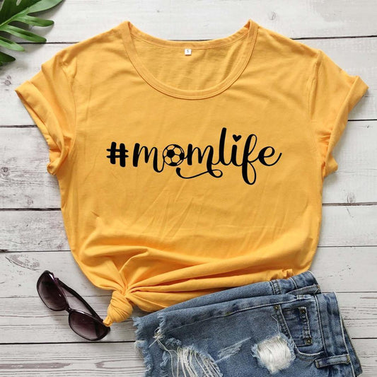 (#Mom-Life) Short-sleeved Round Neck T-shirt