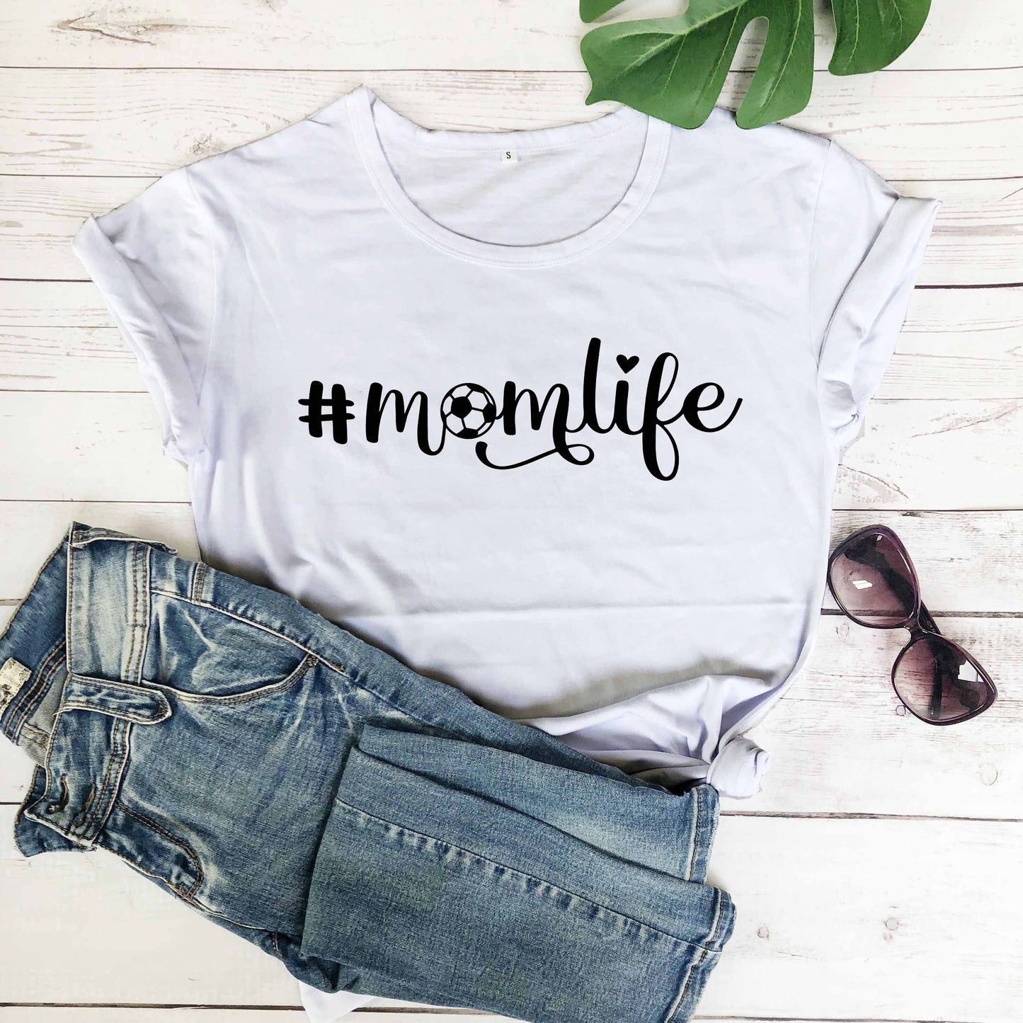 (#Mom-Life) Short-sleeved Round Neck T-shirt
