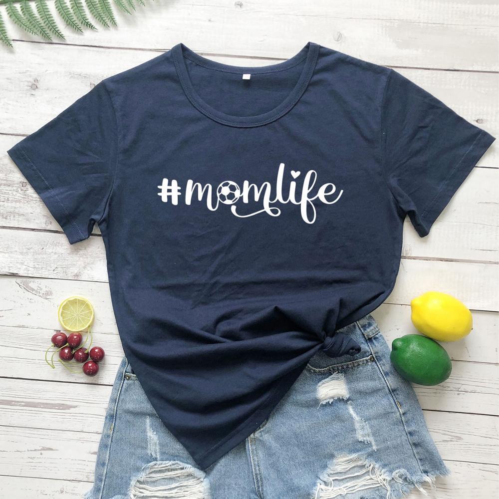 (#Mom-Life) Short-sleeved Round Neck T-shirt