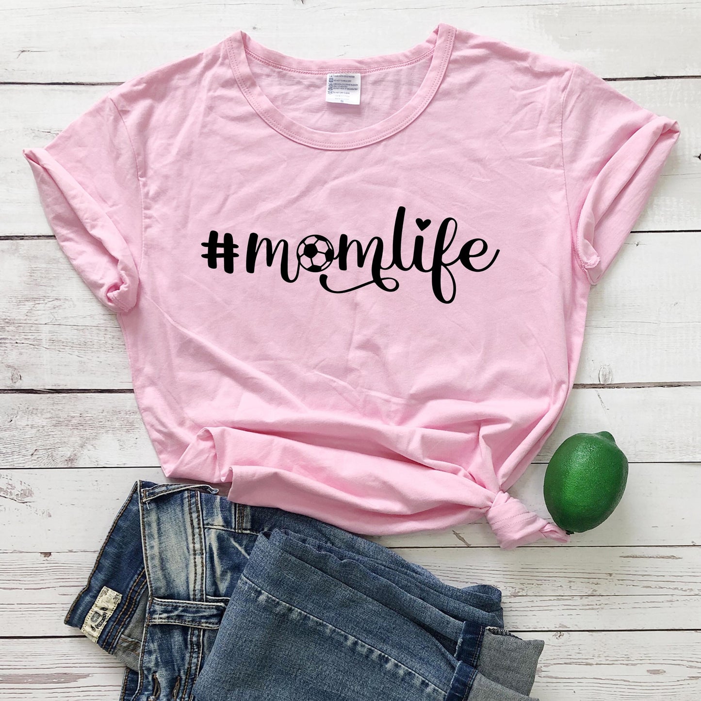 (#Mom-Life) Short-sleeved Round Neck T-shirt