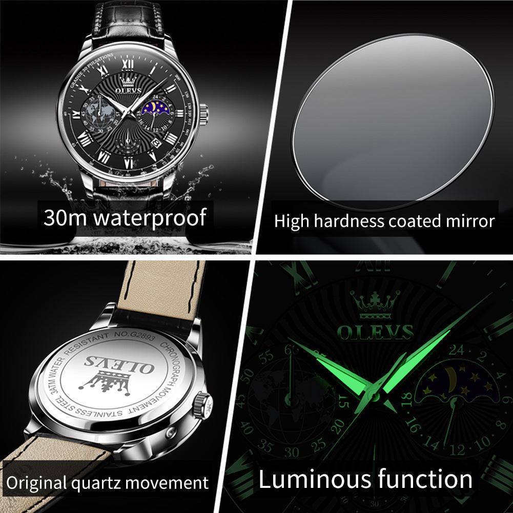 Men's Luminous Multifunctional Business Quartz Watch