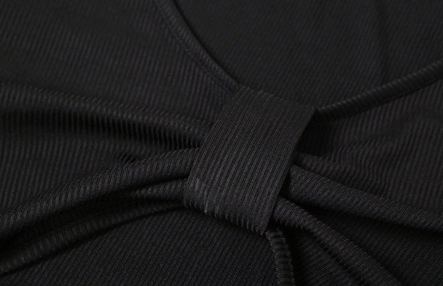 Long Sleeve T-shirt High Slit Skirt Two-piece Set