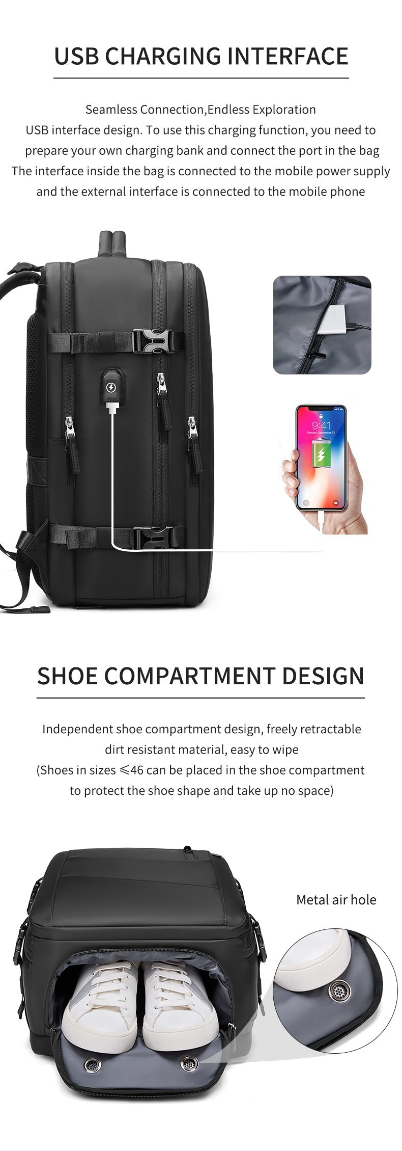 Nylon Travel Large Capacity Lightweight Computer Backpack