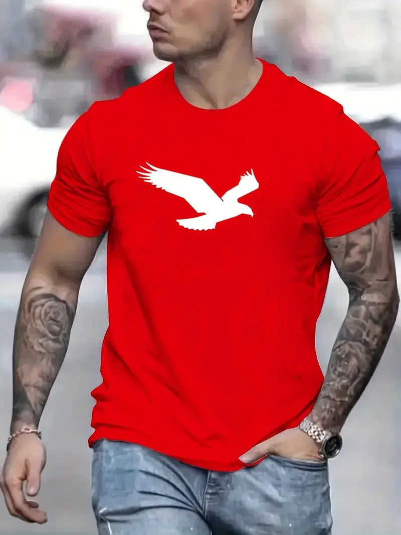 Eagle Solid Color Men's Casual Short-sleeved T-shirt