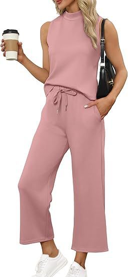 Sleeveless Top & Wide Leg Cropped Pants Set