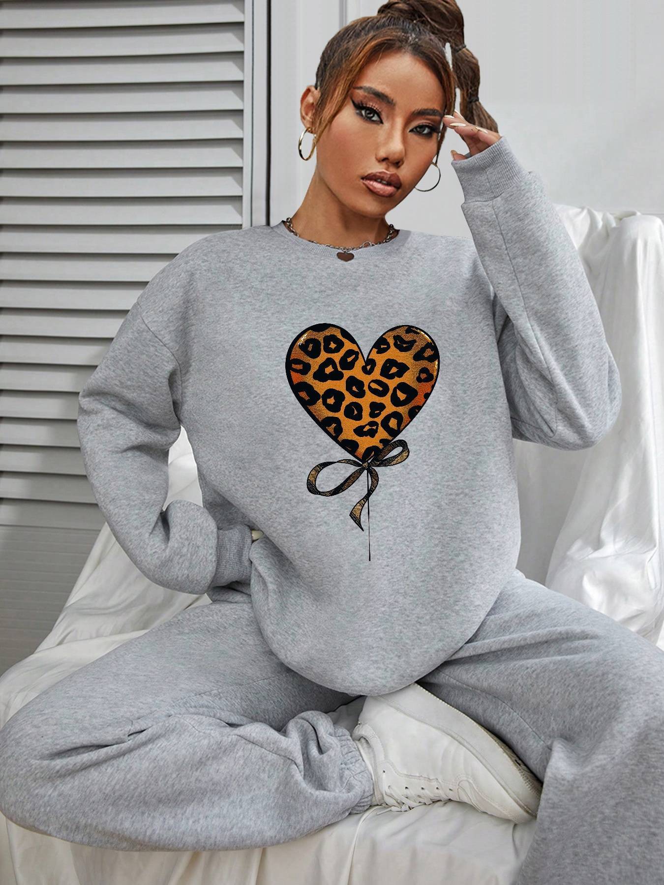 Women's Leopard Heart Top