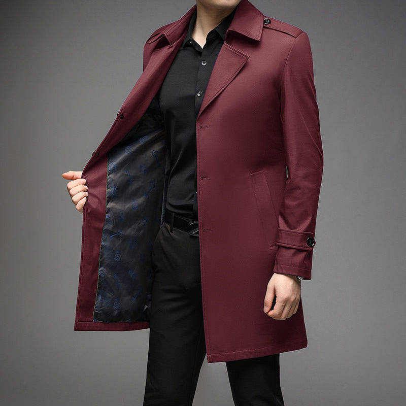 Men's Mid-length Trench Coat
