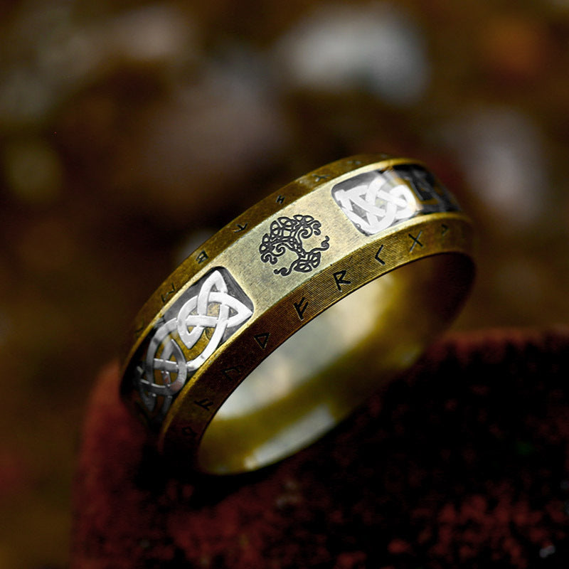 Tree of Life Titanium Steel Ring