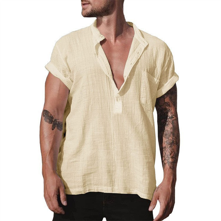 Relaxed Style Pocket Short Sleeve Shirt