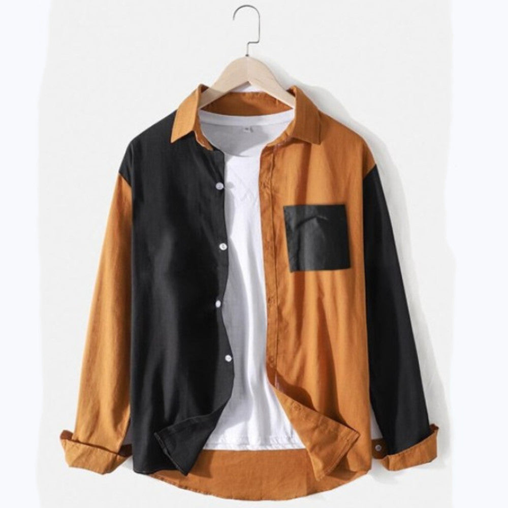 Men's Colorblock Slim Long Sleeve Shirt