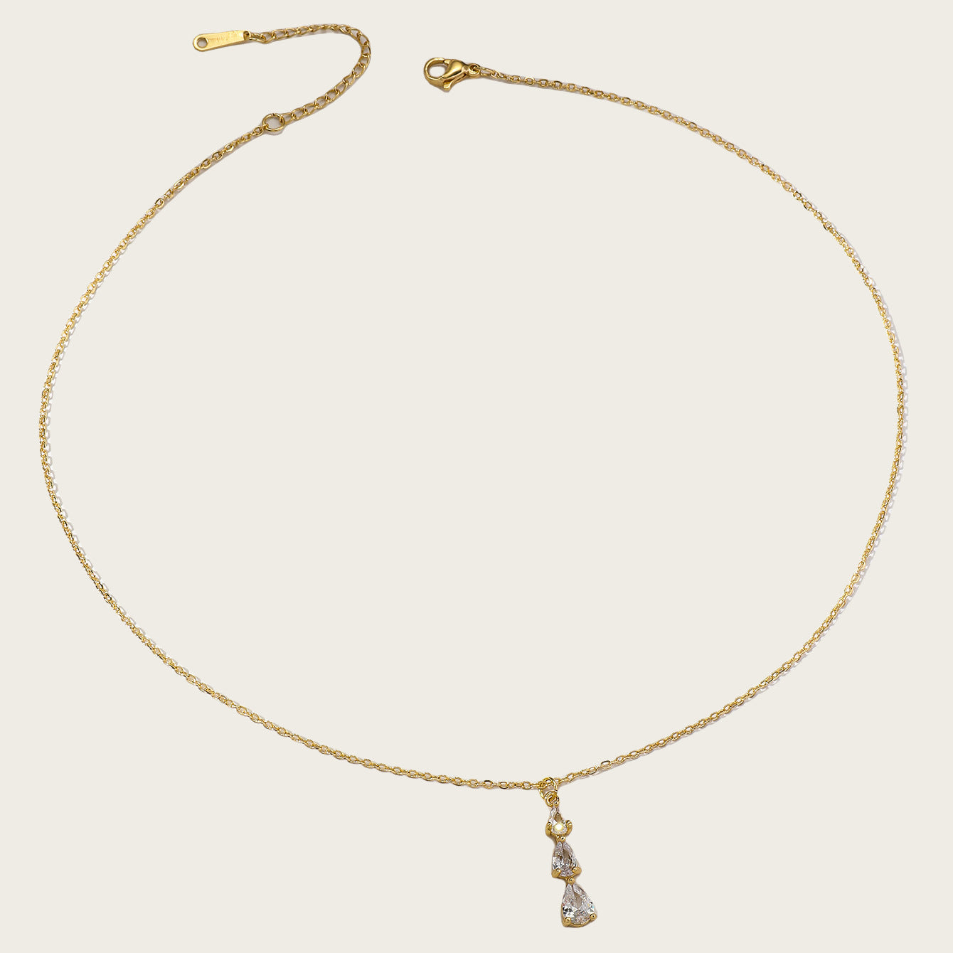 Zircon Clavicle Chain Silver or Gold Graceful Water Drop Pendant Necklace