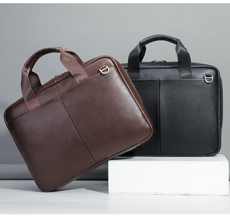 Genuine Leather Large Capacity Briefcase Computer Bag