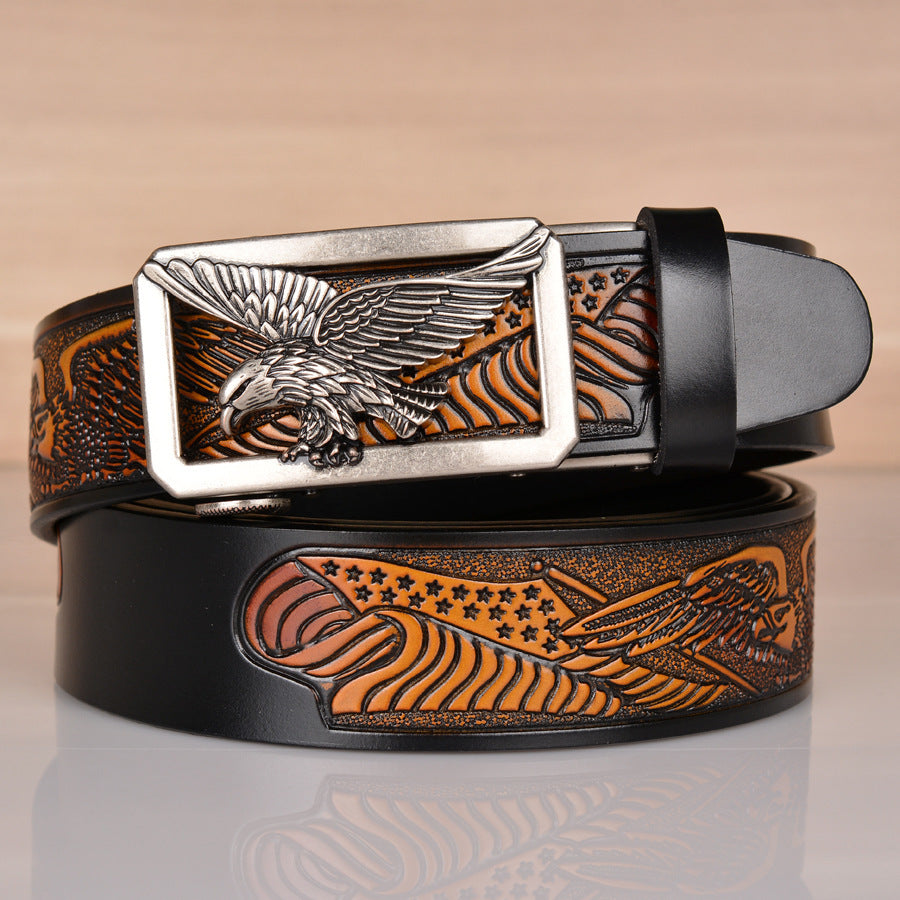 American Eagle Embossed Men's Leather Belt