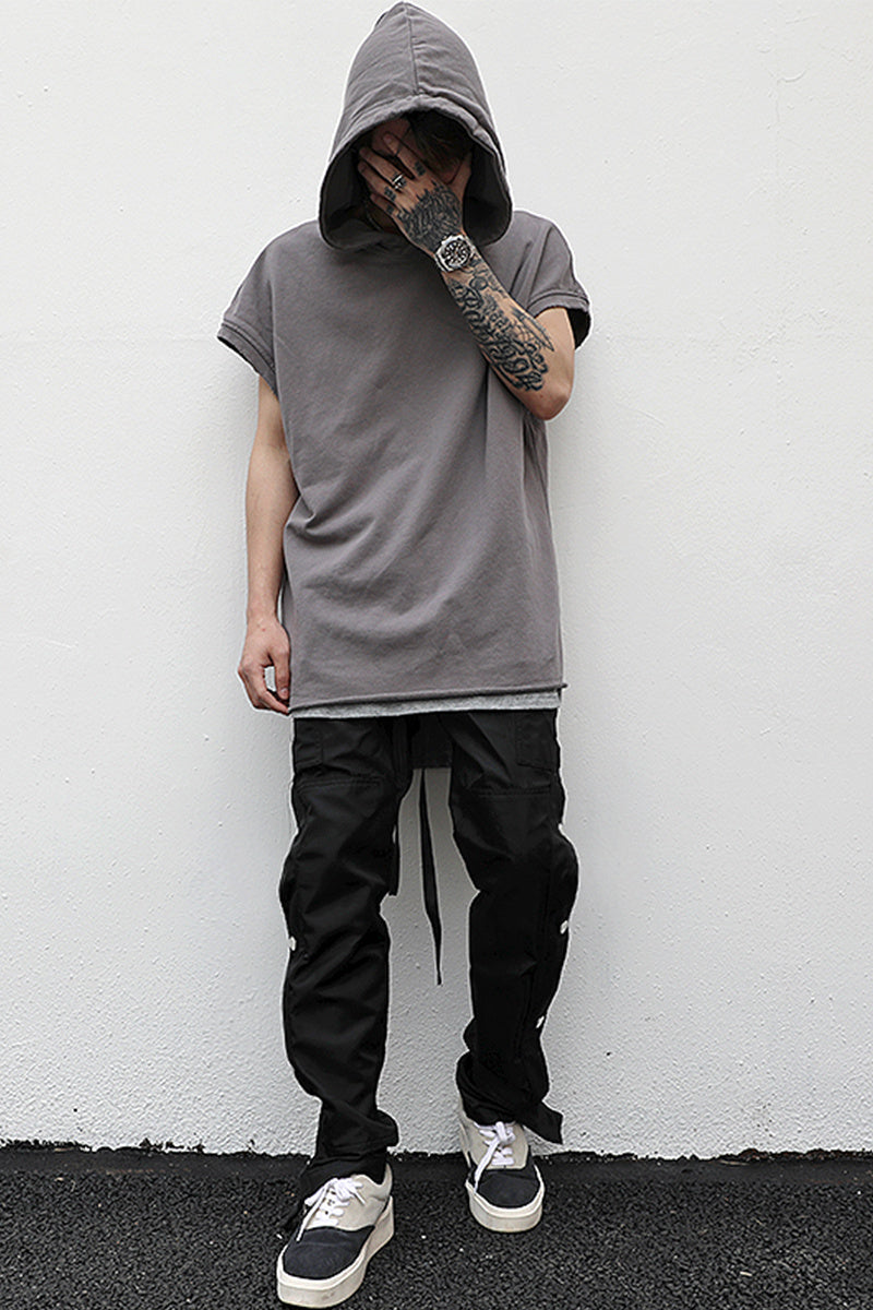 Solid color sleeveless hoodie